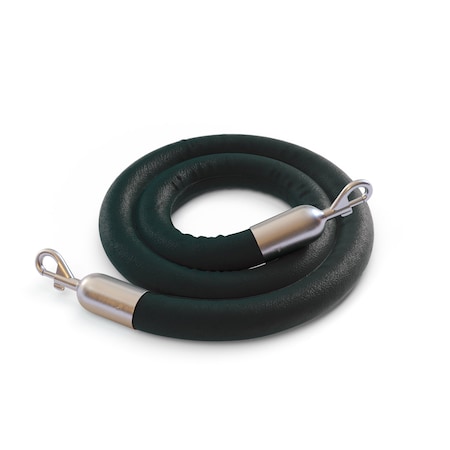 Naugahyde Rope Green With SatinStainless Snap Ends 6ft.Cotton Core